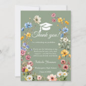 Boho WIldflower卒業写真サンキューカード 案内状 (正面)