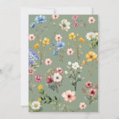 Boho WIldflower卒業写真サンキューカード 案内状 (裏面)