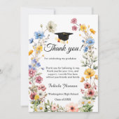 Boho WIldflower卒業写真サンキューカード 案内状 (正面)