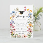 Boho WIldflower卒業写真サンキューカード 案内状 (スタンド正面)