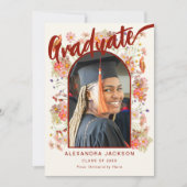 Boho Wildflower大学院写真スクリプト 招待状 (正面)