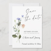 Boho Wildflower日付のカードを結婚保存する 招待状 (正面)