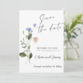 Boho Wildflower日付のカードを結婚保存する 招待状 (スタンド正面)