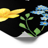 Boho Wildflower素朴写真の結婚ウェルカムサイン ポスター (角)