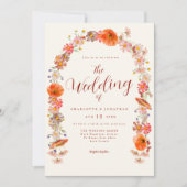 Boho Wildflower結婚のQRコード 招待状 (正面)