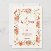 Boho Wildflower結婚のQRコード 招待状 (正面)