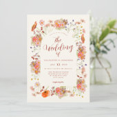 Boho Wildflower結婚のQRコード 招待状 (スタンド正面)