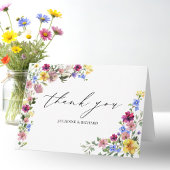 Boho Wildflower結婚's Thank You カード