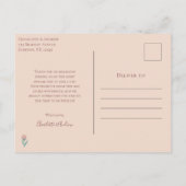 Boho Wildflower結婚's Thank You ポストカード (裏面)