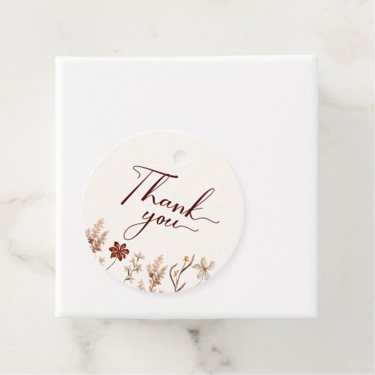 Boho Wildflower赤ちゃんシャワーありがとう フェイバータグ (インサイチュ)