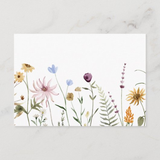 Boho Wildflower赤ちゃんシャワー予約リクエスト エンクロージャーカード (裏面)