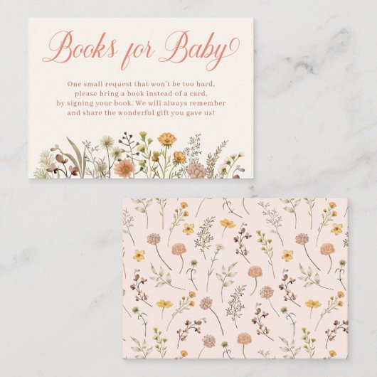 Boho Wildflower赤ちゃんシャワー予約リクエスト エンクロージャーカード (正面/裏面)