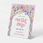 Boho Wildflower 1st Birthday Welcome 台座サイン (正面)