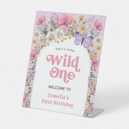 Boho Wildflower 1st Birthday Welcome 台座サイン