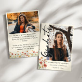 Boho Wildflower 2写真卒業 案内状