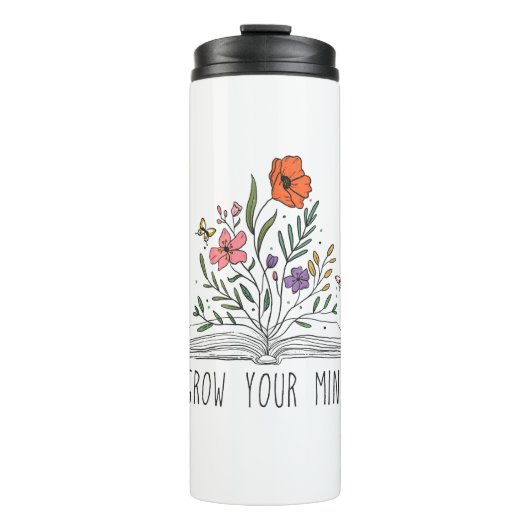 Boho Wildflower and Bookで心を育てる タンブラー (正面)