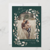 Boho Wildflower Archフォトクリスマス シーズンカード (正面)