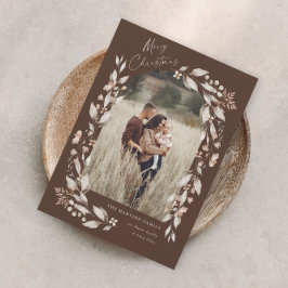 Boho Wildflower Archフォトクリスマス シーズンカード