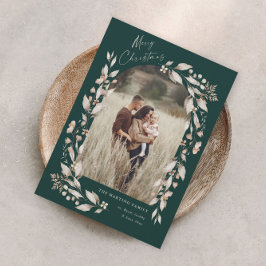 Boho Wildflower Archフォトクリスマス シーズンカード