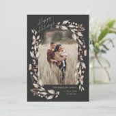 Boho Wildflower Archフォトクリスマス シーズンカード (スタンド正面)