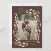 Boho Wildflower Archフォトクリスマス シーズンカード (正面)