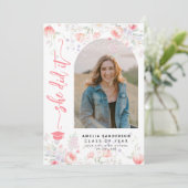 Boho wildflower arch photo graduation 案内状 (スタンド正面)