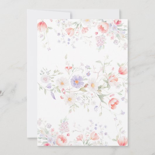 Boho wildflower arch photo graduation  案内状 (裏面)