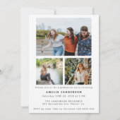 Boho wildflower arch photo graduation party 招待状 (裏面)