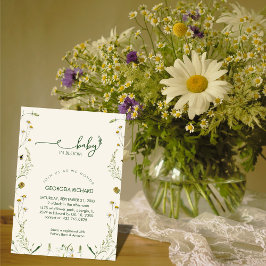 Boho Wildflower Baby in Bloom Baby Shower 招待状