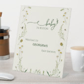 Boho Wildflower Baby in Bloom Baby Shower Welcome  台座サイン (インサイチュ)