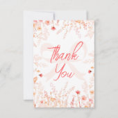 Boho Wildflower Baby in Bloom GIrl Baby Shower  サンキューカード (正面)