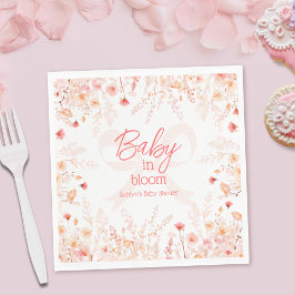 Boho Wildflower Baby in Bloom GIrl Baby Shower  スタンダードランチョンナプキン