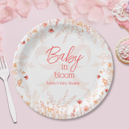 Boho Wildflower Baby in Bloom GIrl Baby Shower  ペーパープレート