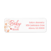 Boho Wildflower Baby in Bloom Return Address  ラベル (正面)