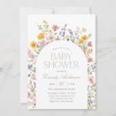 Boho Wildflower Baby Shower 招待状 (正面)