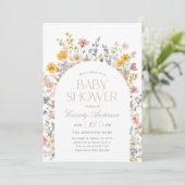 Boho Wildflower Baby Shower 招待状 (スタンド正面)