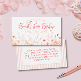 Boho Wildflower Baby Shower Books for Baby エンクロージャーカード