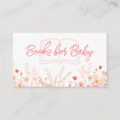 Boho Wildflower Baby Shower Books for Baby エンクロージャーカード (正面)