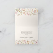 Boho Wildflower Baby Shower Folded Thank You Card サンキューカード (内部)