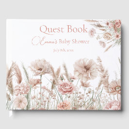Boho Wildflower Baby Shower Guest Book ゲストブック