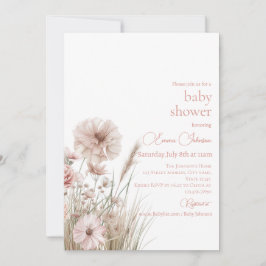 Boho Wildflower Baby Shower Invitation 招待状