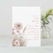 Boho Wildflower Baby Shower Invitation 招待状 (スタンド正面)