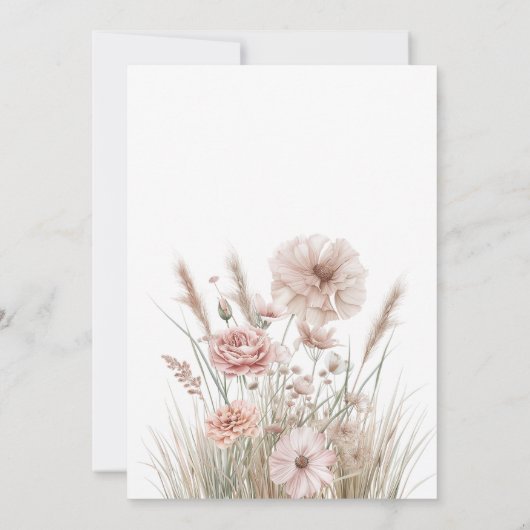 Boho Wildflower Baby Shower Invitation 招待状 (裏面)