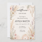 Boho Wildflower Baby Shower Watercolor Floral 招待状 (正面)