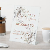 Boho Wildflower Baby Shower Welcome Sign 台座サイン (インサイチュ)