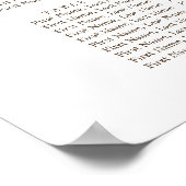 Boho Wildflower Backyard結婚の座席表 ポスター (角)