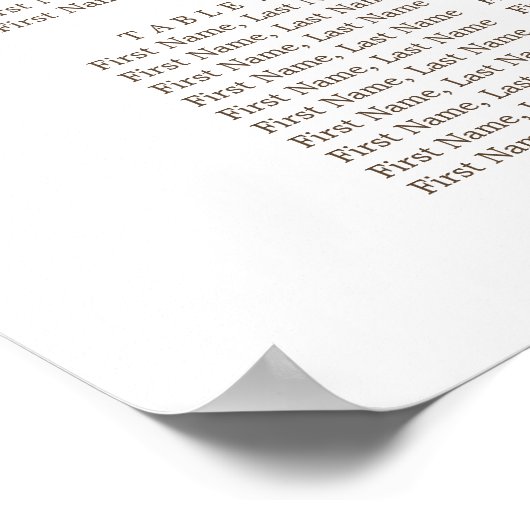 Boho Wildflower Backyard結婚の座席表 ポスター (角)