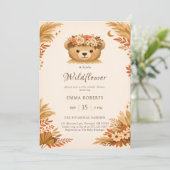 Boho Wildflower Bear Autumn Pampas Grass 招待状 (スタンド正面)