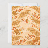 Boho Wildflower Bear Autumn Pampas Grass 招待状 (裏面)