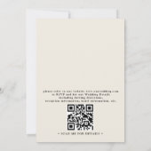 Boho Wildflower Beige Elegant QR Code Wedding 招待状 (裏面)